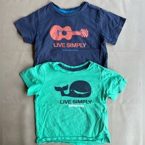 Bundle of 2 Patagonia tees 12-18m in VGUC for mild wear/fading